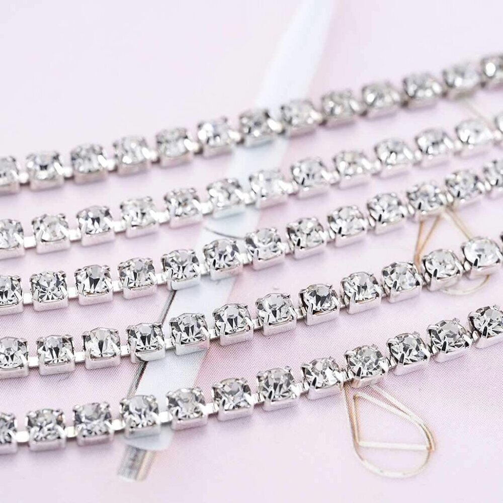 Leg Jewelry Rhinestone Body Chain for Women Thigh Rave Festival Beach Party - Picture 5 of 7